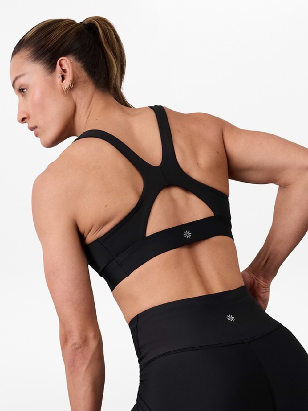 Fabletics Black Racerback Cutout Sports Bra